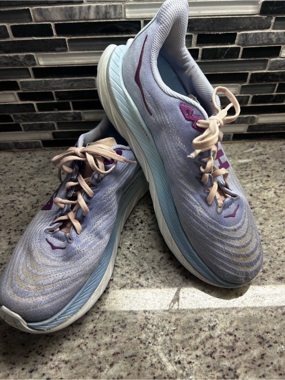 Hoka Women’s Mach 5 Light blue/purple Running Shoes size 10B